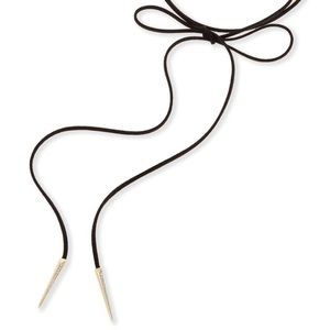 Kendra scott Pierce Lariat Necklace Black Suede Boho Bow Tie